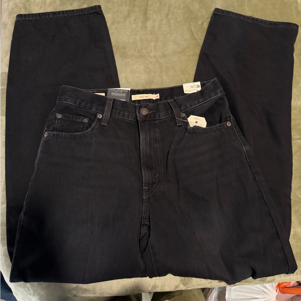Levi’s Baggy Dad Jean Rake it Up Dark Wash Black Size 26 - Picture 7 of 10